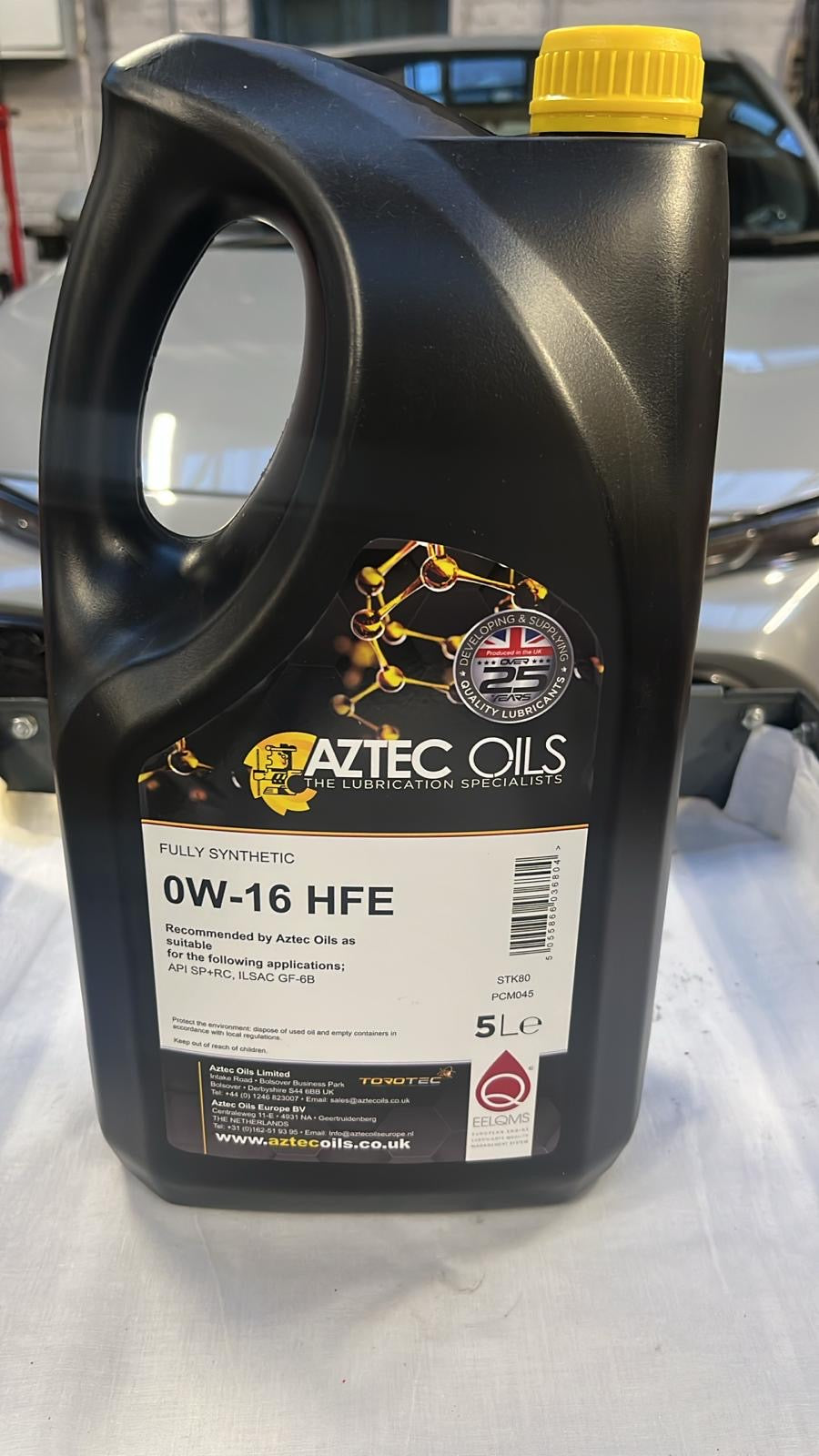 Fully Synthetic 0W-16 HFE 5 Litre's engine Oil AZTEC Oils